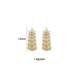 TIANDE Exquisite Zircon Hoop Earrings for Women Fashion Gold Color Round Cilrle Piercing Earrings Fashion Jewelry Accessories