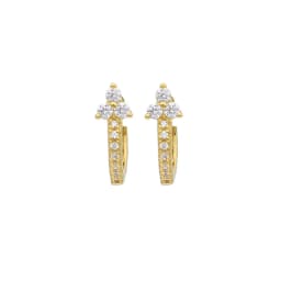 TIANDE Exquisite Zircon Hoop Earrings for Women Fashion Gold Color Round Cilrle Piercing Earrings Fashion Jewelry Accessories