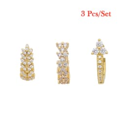 TIANDE Exquisite Zircon Hoop Earrings for Women Fashion Gold Color Round Cilrle Piercing Earrings Fashion Jewelry Accessories