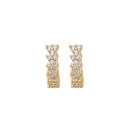 TIANDE Exquisite Zircon Hoop Earrings for Women Fashion Gold Color Round Cilrle Piercing Earrings Fashion Jewelry Accessories