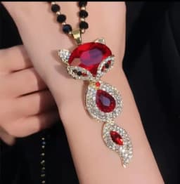 Luxury Big Crystal Rhinestone Fox Pendant Necklace for Women 2026 Fashion Long Sweater Chain Choker Collar Accesorios Mujer