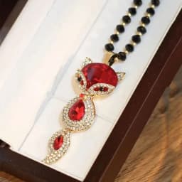 Luxury Big Crystal Rhinestone Fox Pendant Necklace for Women 2026 Fashion Long Sweater Chain Choker Collar Accesorios Mujer