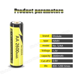 4Pcs LiitoKala 1.2V AA 2600mAh AAA 1000mAh Ni-MH Rechargeable battery for Temperature gun remote control mouse toy batteries