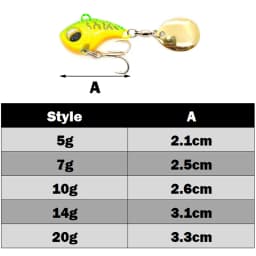 New Arrival 1PCS 5g/7g/10g Metal VIB Fishing Lure Spinner Sinking Rotating Spoon Pin Crankbait Sequins Baits Fishing Tackle