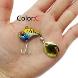 New Arrival 1PCS 5g/7g/10g Metal VIB Fishing Lure Spinner Sinking Rotating Spoon Pin Crankbait Sequins Baits Fishing Tackle