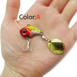 New Arrival 1PCS 5g/7g/10g Metal VIB Fishing Lure Spinner Sinking Rotating Spoon Pin Crankbait Sequins Baits Fishing Tackle