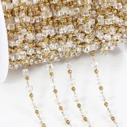 1Meter Stainless Steel Chain Transparent Clear Cube Square Crystal Beads Chain for Jewelry Making DIY Necklace Bracelets Crafts
