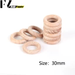 Nature Beech Wood Beads 25-70mm Hollow Circle Ring Baby Teether Wood Beads Infants Teething Care Product DIY Necklaces Wholesale