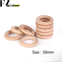 Nature Beech Wood Beads 25-70mm Hollow Circle Ring Baby Teether Wood Beads Infants Teething Care Product DIY Necklaces Wholesale