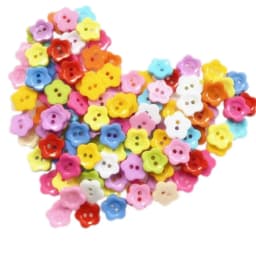100Pcs Mix Style Craft Buttons Sewing Button Round Heart Star Flower Handmade Two Eyes Buttons for DIY Craft Painting Decoration