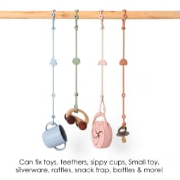 4 Pcs Stretchable Toy Safety Straps Toddler Toy Bottle Harness Straps for Strollers, Adjustable Baby Silicone Pacifier Teether