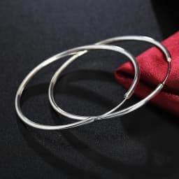 925 Sterling Silver 50MM/60MM Luxury Women's Hoops Girl Earrings Luxury Jewelry Accessories