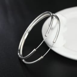 925 Sterling Silver 50MM/60MM Luxury Women's Hoops Girl Earrings Luxury Jewelry Accessories