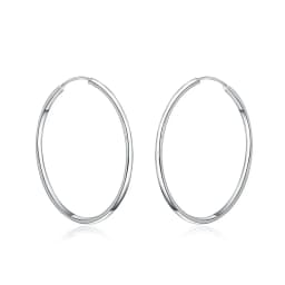 925 Sterling Silver 50MM/60MM Luxury Women's Hoops Girl Earrings Luxury Jewelry Accessories