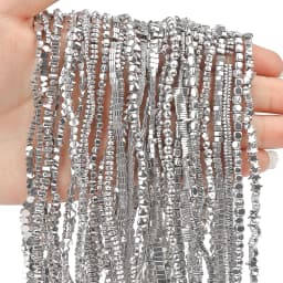AAA Rhodium Hematite Loose Beads Charms Heart Star Tube Faceted Irregular Geometric Shape Beads For Jewelry Making Wholesale