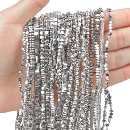 AAA Rhodium Hematite Loose Beads Charms Heart Star Tube Faceted Irregular Geometric Shape Beads For Jewelry Making Wholesale