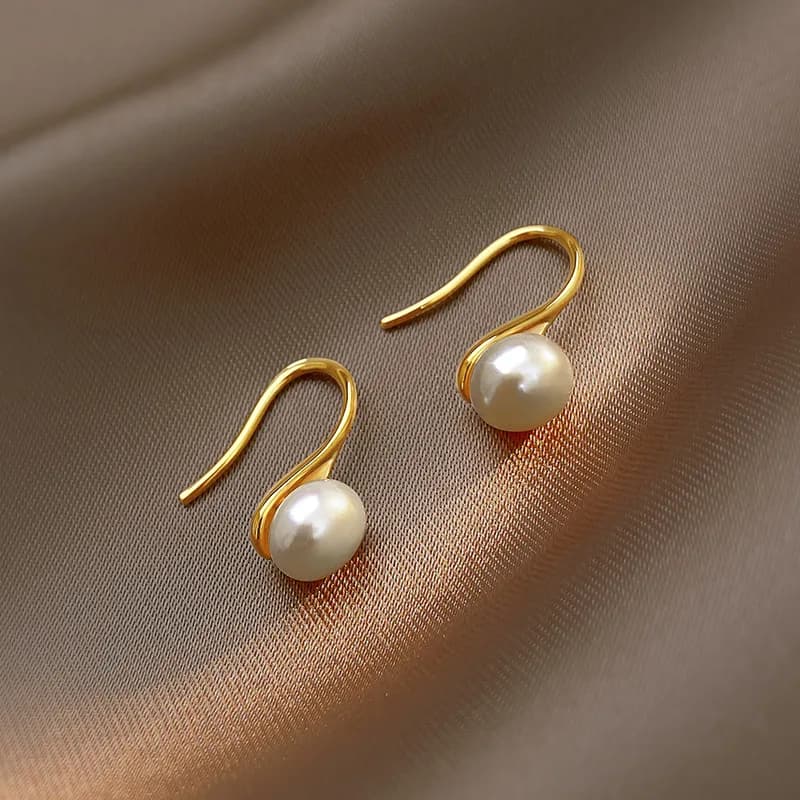 Hot Sell Trendy Simple Natural Freshwater Pearl 14K Gold Filled Ladies Stud Earrings Jewelry Not Allergic For Women Gifts