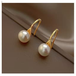 Hot Sell Trendy Simple Natural Freshwater Pearl 14K Gold Filled Ladies Stud Earrings Jewelry Not Allergic For Women Gifts