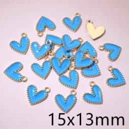 30pcs 9x7mm 15x13mm Alloy Enamel Heart Handmade Charms Pendant DIY Jewelry Making Accessories for Earrings Bracelet Necklace