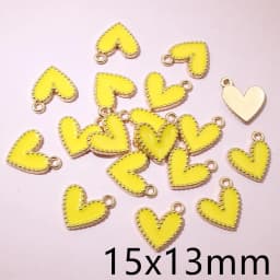 30pcs 9x7mm 15x13mm Alloy Enamel Heart Handmade Charms Pendant DIY Jewelry Making Accessories for Earrings Bracelet Necklace