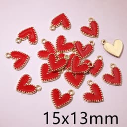 30pcs 9x7mm 15x13mm Alloy Enamel Heart Handmade Charms Pendant DIY Jewelry Making Accessories for Earrings Bracelet Necklace