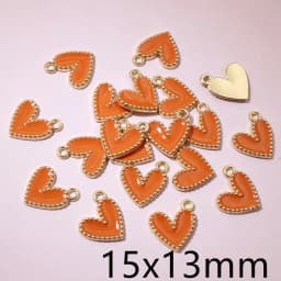 30pcs 9x7mm 15x13mm Alloy Enamel Heart Handmade Charms Pendant DIY Jewelry Making Accessories for Earrings Bracelet Necklace