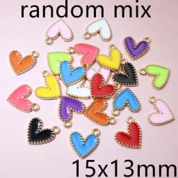 30pcs 9x7mm 15x13mm Alloy Enamel Heart Handmade Charms Pendant DIY Jewelry Making Accessories for Earrings Bracelet Necklace