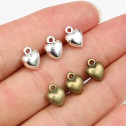 30pcs 9x7mm 15x13mm Alloy Enamel Heart Handmade Charms Pendant DIY Jewelry Making Accessories for Earrings Bracelet Necklace