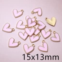 30pcs 9x7mm 15x13mm Alloy Enamel Heart Handmade Charms Pendant DIY Jewelry Making Accessories for Earrings Bracelet Necklace