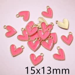 30pcs 9x7mm 15x13mm Alloy Enamel Heart Handmade Charms Pendant DIY Jewelry Making Accessories for Earrings Bracelet Necklace