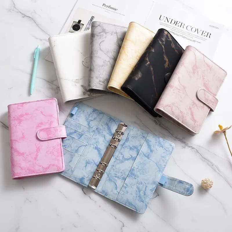A5 A6 White Black Color Marble Binder DIY Binder Only Cover Diary Agenda Planner Paper Cover School Stationery