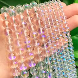 AB Blue Purple Quartzs Crystal Beads Clear Natural Round Stone Loose Beads DIY Accessories for Jewelry Bracelet Making 2-8mm