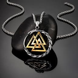 Punk Vikings Dragon Stainless Steel Necklace Mens Nordic Runes Pendant Triangle Vegvisir Amulet Scandinavian Ouroboros Jewelry