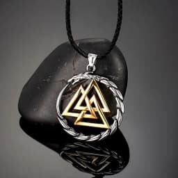 Punk Vikings Dragon Stainless Steel Necklace Mens Nordic Runes Pendant Triangle Vegvisir Amulet Scandinavian Ouroboros Jewelry