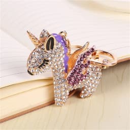 Fashion Alloy Keychain with Big water-drop Rhinestone Cartoon Pumpkin Carriage Keychain Golden Carriage Pendant Female Bag Acces