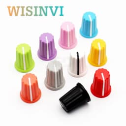 5PCS Color Rubber Half Shaft Knob Diameter 16 MM Height 19 MM Rubber Potentiometer Knob 180 Degree D-Shaped Inner Hole 6 MM
