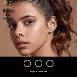 1/10PCS Stainless Steel Nose Rings Septum Clicker CZ Zircon Hinged Segment Round Earrings Hoops Ear Cartilage Piercing Jewelry