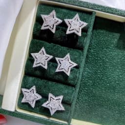 Huitan Brilliant Crystal Star Earrings Women Full Paved White Cubic Zirconia Simple Stylish Earring Versatile Fashion Jewelry