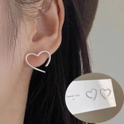 Fashion Heart Stainless Steel Hoop Earrings for Women Punk Vintage Piercing acier inoxydable Earring For Girl Christmas Gifts