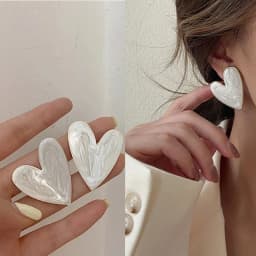Fashion Heart Stainless Steel Hoop Earrings for Women Punk Vintage Piercing acier inoxydable Earring For Girl Christmas Gifts