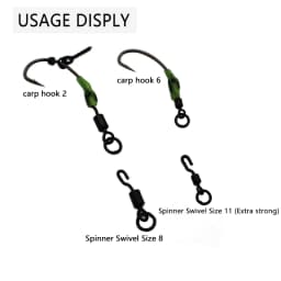 Spinner Swivel for Ronnie Rig Carp Fishing Accessories for Carp Rig Micro Hook Swivel Hook Sleeve Tackle Quick Change Swivel