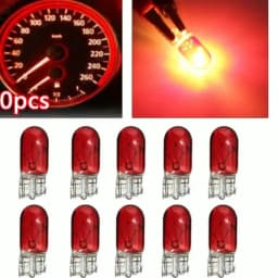 10pcs Red T10 501 W5W 194 12V 5W Wedge Car Auto Interior Side Light Dashboard Dash Panel Gauge Bulb Accessories For Car Styling