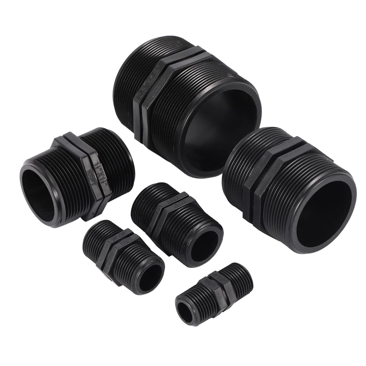 1/2"3/4" 1" 1.5" 2" 2.5 Inch BSP Male Thread Hex Nipple Union PVC Pipe Fitting Coupler Adapter Water Connector Equal Dia Joints