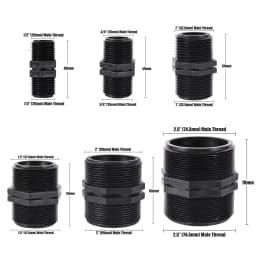 1/2"3/4" 1" 1.5" 2" 2.5 Inch BSP Male Thread Hex Nipple Union PVC Pipe Fitting Coupler Adapter Water Connector Equal Dia Joints