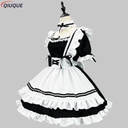 S-5XL Japanese Maid Outfit Lovely Girl Lolita Dress Cosplay Costume Sweet Cute Cat Cafe Harajuku Kawaii Uniform Plus Size