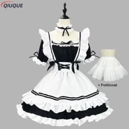 S-5XL Japanese Maid Outfit Lovely Girl Lolita Dress Cosplay Costume Sweet Cute Cat Cafe Harajuku Kawaii Uniform Plus Size