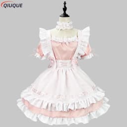 S-5XL Japanese Maid Outfit Lovely Girl Lolita Dress Cosplay Costume Sweet Cute Cat Cafe Harajuku Kawaii Uniform Plus Size