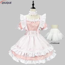 S-5XL Japanese Maid Outfit Lovely Girl Lolita Dress Cosplay Costume Sweet Cute Cat Cafe Harajuku Kawaii Uniform Plus Size