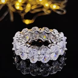 Fashion Brand Eternity Ring 925 Sterling silver Moissanite cz Engagement Wedding Band Rings for women Men Finger Party Jewelry