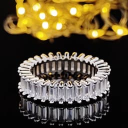 Fashion Brand Eternity Ring 925 Sterling silver Moissanite cz Engagement Wedding Band Rings for women Men Finger Party Jewelry